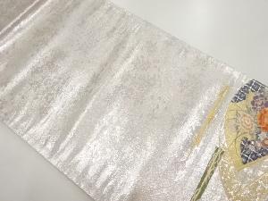 リサイクル　作家物　扇面に菊・牡丹模様織り出し袋帯